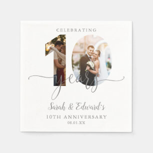 Guardanapo De Papel Aniversário de Casamento de 10 Anos Moderno 2 Foto