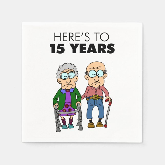 Guardanapo De Papel Aniversário de Casamento de 15 (Frente)