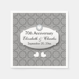 Guardanapo De Papel Aniversário de Casamento de 70 Platinum Z03