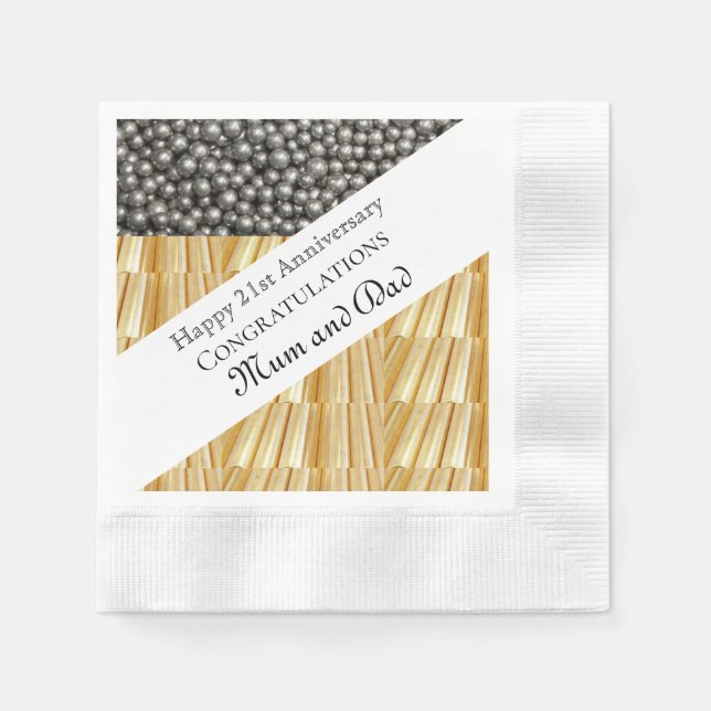 Guardanapo De Papel Aniversário de Casamento de ruas (Frente)