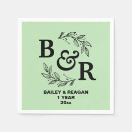 Guardanapo De Papel Aniversário de Casamento de ruas Deixa Motif Monog