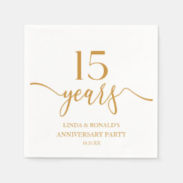Guardanapo De Papel Aniversário de Casamento do 15 de Champagne Elegan