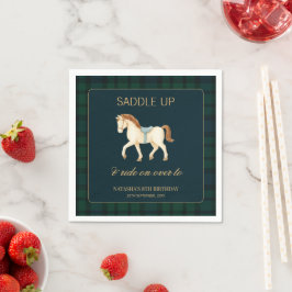 Guardanapo De Papel Aniversário de Cavalo Vintage Preppy Saddle Up 