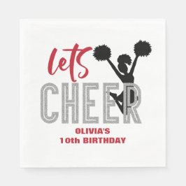 Guardanapo De Papel Aniversário de Cheerhead Red Silver Black Chethday