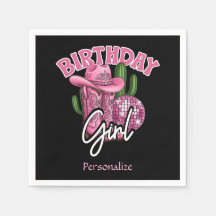 Aniversário de Cowgirl Rosa Personalizado Glam Oci