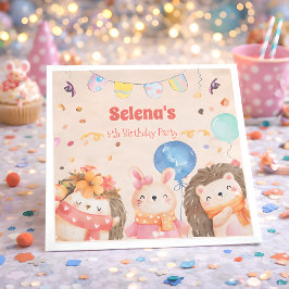 Guardanapo De Papel Aniversário de criança de animais das florestas aq