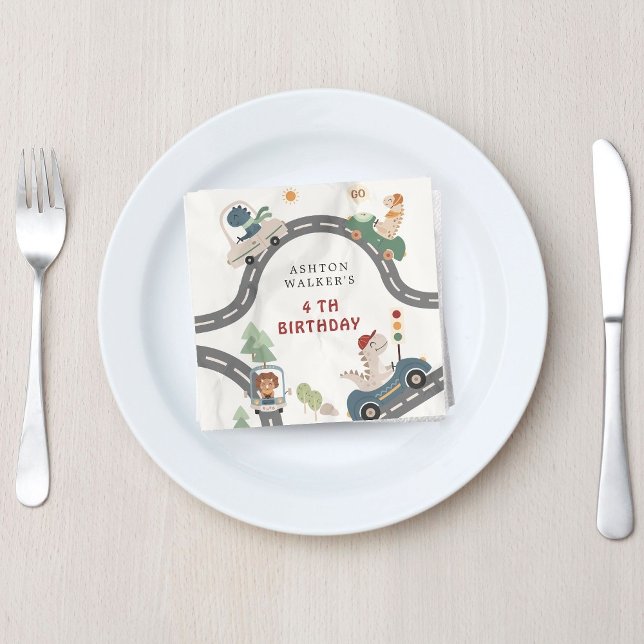 Guardanapo De Papel Aniversário de criança de animais de festas de mot (Criador carregado)