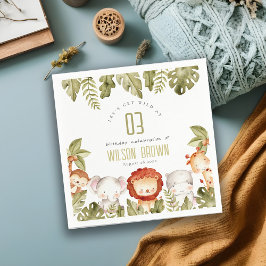 Guardanapo De Papel Aniversário de criança De Animais De Safari Tropic