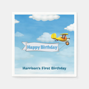 Guardanapo De Papel Aniversário de criança de avião de Viagem de Menin