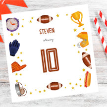 Aniversário de criança de bola de futebol american