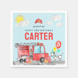 Guardanapo De Papel Aniversário de criança de Bombeiros do Caminhão de