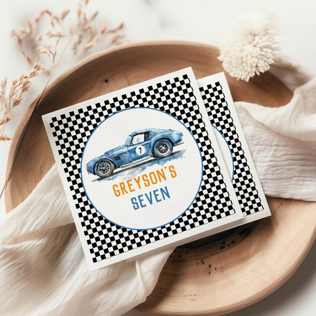 Guardanapo De Papel Aniversário de criança de Carro Azul Legal para Me (Criador carregado)