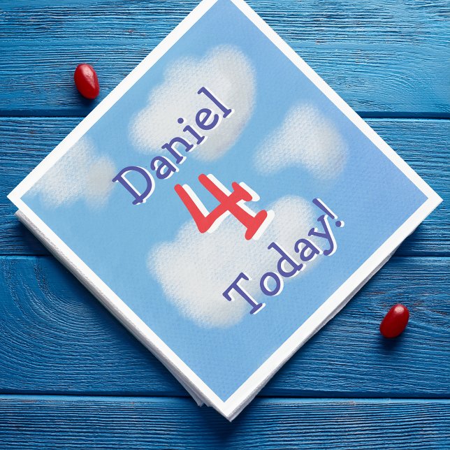 Guardanapo De Papel Aniversário de criança de Céu Azul (Criador carregado)