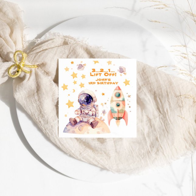 Guardanapo De Papel Aniversário de criança de Estrelas e Astronautas d (Criador carregado)