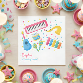 Guardanapo De Papel Aniversário de criança de instrumentos musicais