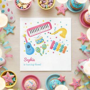 Guardanapo De Papel Aniversário de criança de instrumentos musicais
