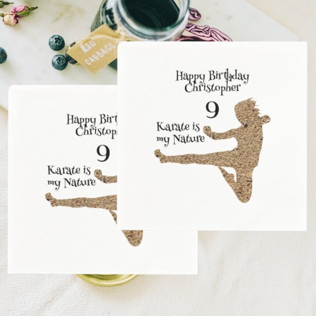 Guardanapo De Papel Aniversário de criança de Karate de Artes Marciais (Criador carregado)