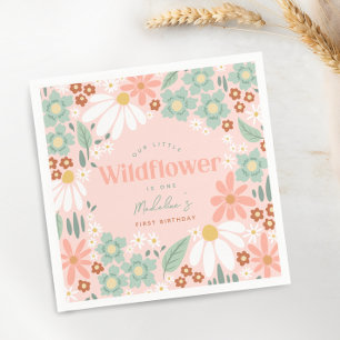 Guardanapo De Papel Aniversário de criança de margarida de flor silves