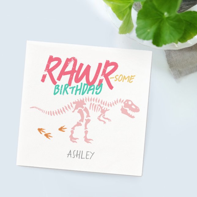 Guardanapo De Papel Aniversário de criança De Porcos De Dinossauro Ros (Criador carregado)