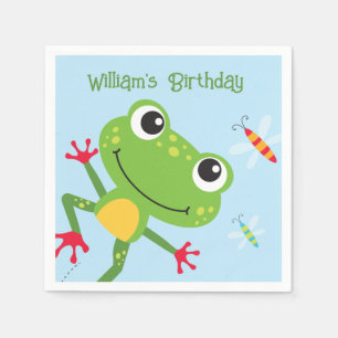 Guardanapo De Papel Aniversário de criança De Sapos De Salto Frogtásti