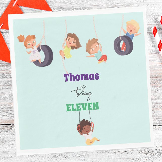 Guardanapo De Papel Aniversário de criança de teatro de aventura no pa (Criador carregado)