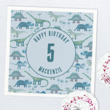 Aniversário de criança do Dinossaur Boy Party Blue