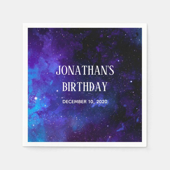 Guardanapo De Papel Aniversário de criança espacial. Festa de Planetár (Frente)