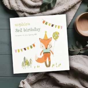 Guardanapo De Papel Aniversário de criança Fox do Festa de Diversão em