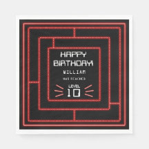 Aniversário de criança Neon do Jogo de Vídeo com A