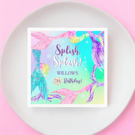 Guardanapo De Papel Aniversário de criança oceânico da sereia da festa