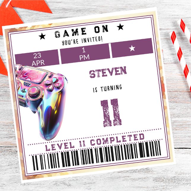 Guardanapo De Papel aniversário de criança videos games (Criador carregado)