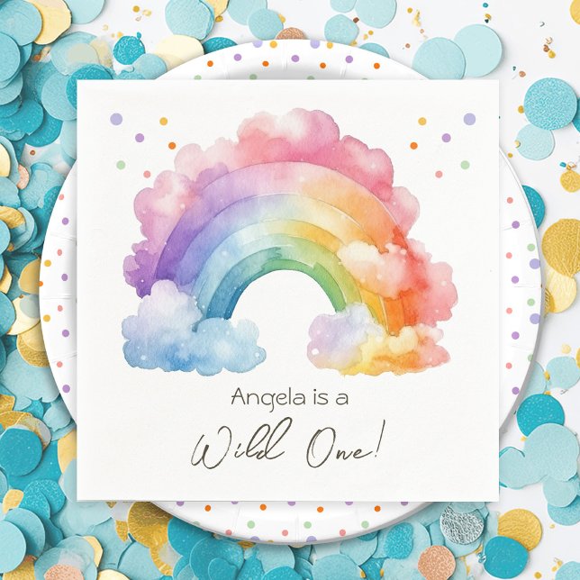 Guardanapo De Papel Aniversário de criança Wild One Rainbow (Criador carregado)
