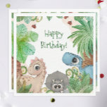 Guardanapo De Papel Aniversário de Dinossauro das Crianças<br><div class="desc">Adicione um toque incrível ao aniversário de dinossauro do seu filho com esses guardanapos personalizados divertidos. O design colorido de dinossauro é divertido para crianças e jovens. Ótimo para aniversários com tema de dinossauro,  festas de pré-escola ou celebrações em sala de aula.</div>