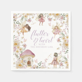 Guardanapo De Papel Aniversário de flores silvestres de fada