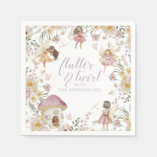 Guardanapo De Papel Aniversário de flores silvestres de fada