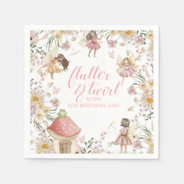 Guardanapo De Papel Aniversário de flores silvestres de fada