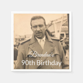 Guardanapo De Papel Aniversário de Foto Male do 90