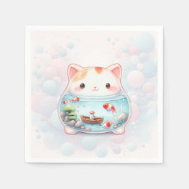 Guardanapo De Papel Aniversário de Gato Whimsso