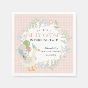 Guardanapo De Papel Aniversário de Gingham Floral Gingham, Bobo Rosa,