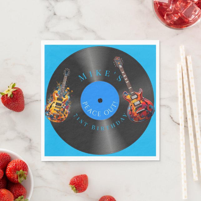 Guardanapo De Papel Aniversário de Guitarras Elétricas Psicodélicas (Insitu)