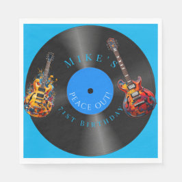 Guardanapo De Papel Aniversário de Guitarras Elétricas Psicodélicas