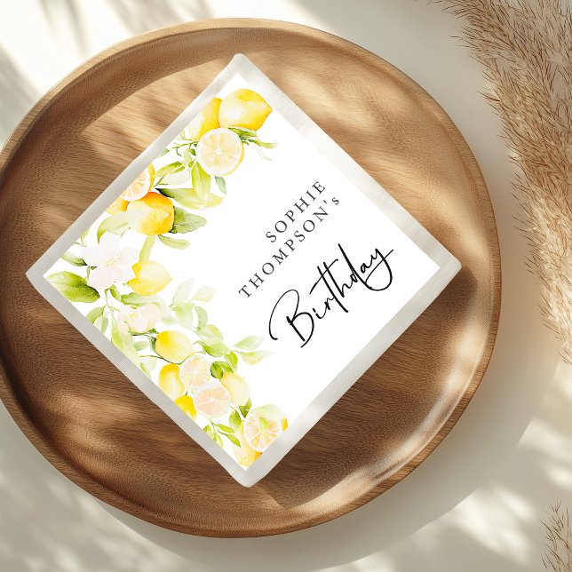 Guardanapo De Papel Aniversário de limões de aquarela russa (Criador carregado)