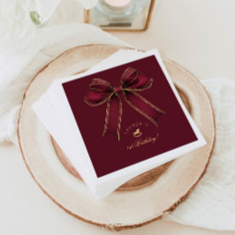 Guardanapo De Papel Aniversário de luxo de luxo, Arco Dourado e Borgon