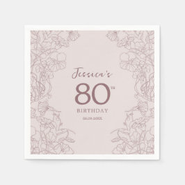 Guardanapo De Papel Aniversário de Mauve Rosa Floral