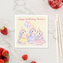 Aniversário de Meninas Unicórnio em Aquarela Paste