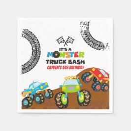 Guardanapo De Papel Aniversário de Monster Trucks