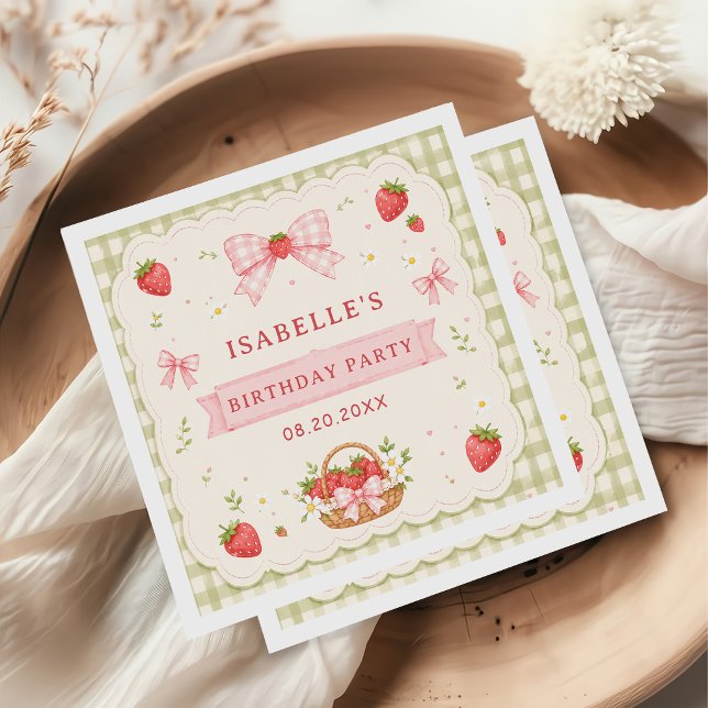 Guardanapo De Papel Aniversário de Morango Doce Fruta (Criador carregado)