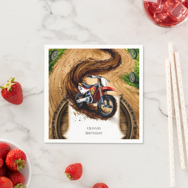 Guardanapo De Papel Aniversário de motocicleta rápido para crianças (Insitu)