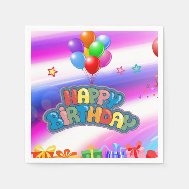 Guardanapo De Papel Aniversário de Papel Planta Praça (Frente)