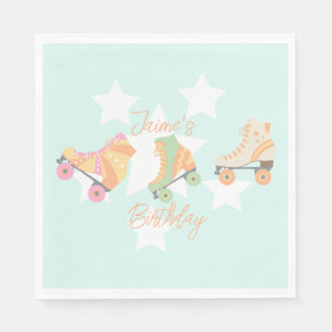 Guardanapo De Papel Aniversário de Patinação no Gelo Estrelas Pastel